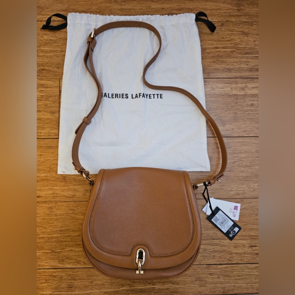 Galeries Lafayette - Brown Leather Saddle Bag